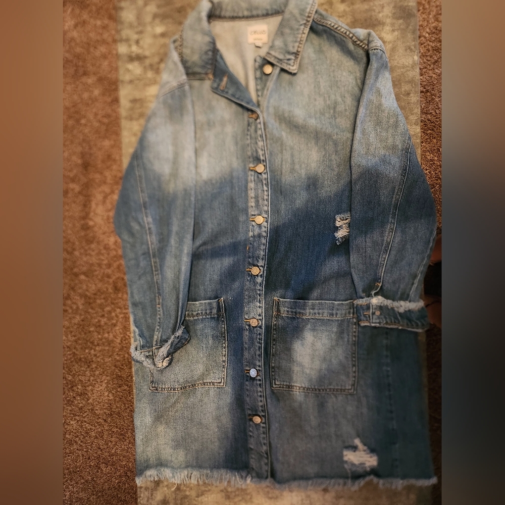 Cello denim dress with rips